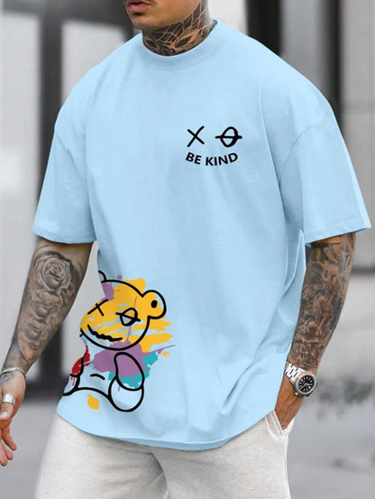 Mens Sticker Printed T-Shirt MMSPS216 - Light Blue