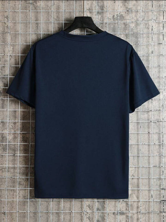 Mens Sticker Printed T-Shirt MMSPS214 - Navy Blue